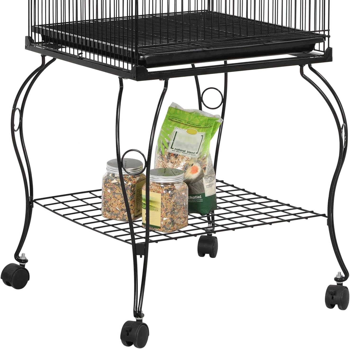Topeakmart 55'' Triple Roof Top Large Medium Parrot Bird Cage for Cockatiel Conure Green Cheek Parakeet Caique with Removable Stand