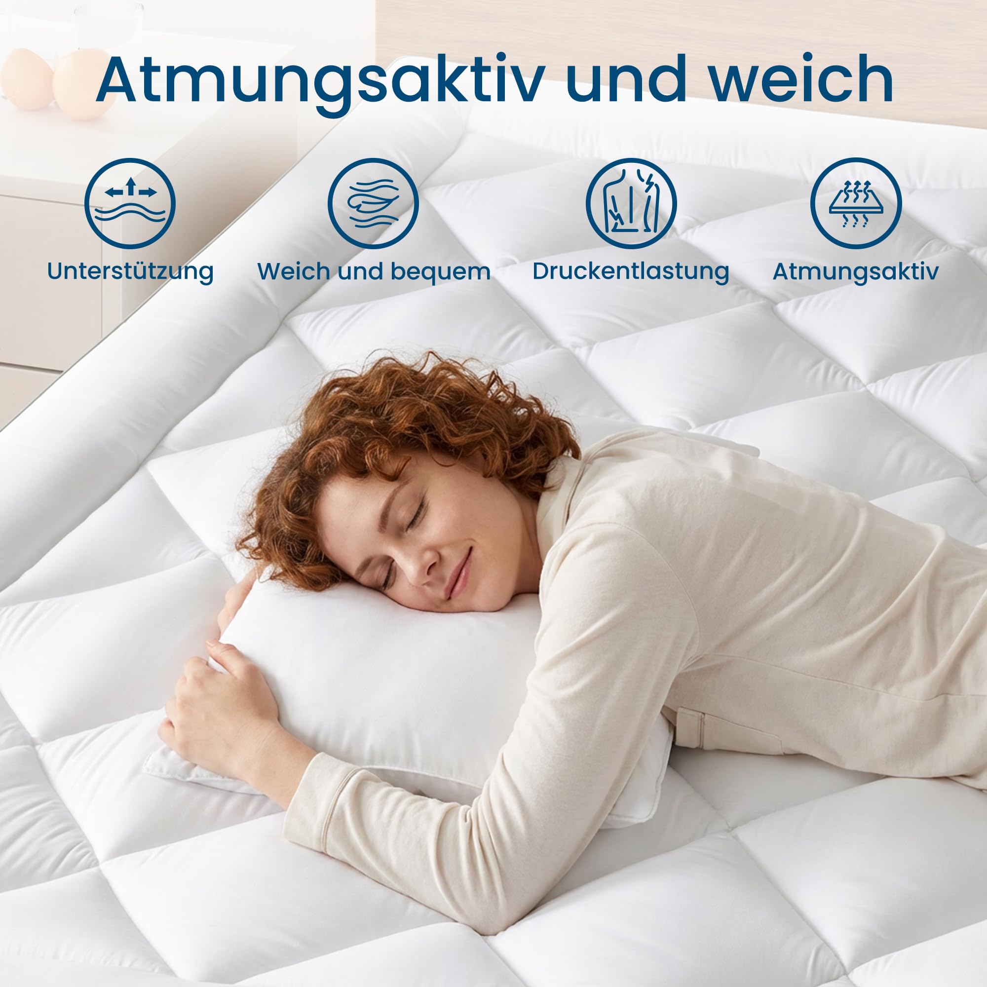 BedStory Matratzen Topper 90 x 200 cm Weiß, 800gsm Ultraweich Matratzentopper mit tiefen Taschen, maschinenwaschbarer Matratzenschoner, geeignet für Matratzen mit Einer Dicke von bis zu 40 cm