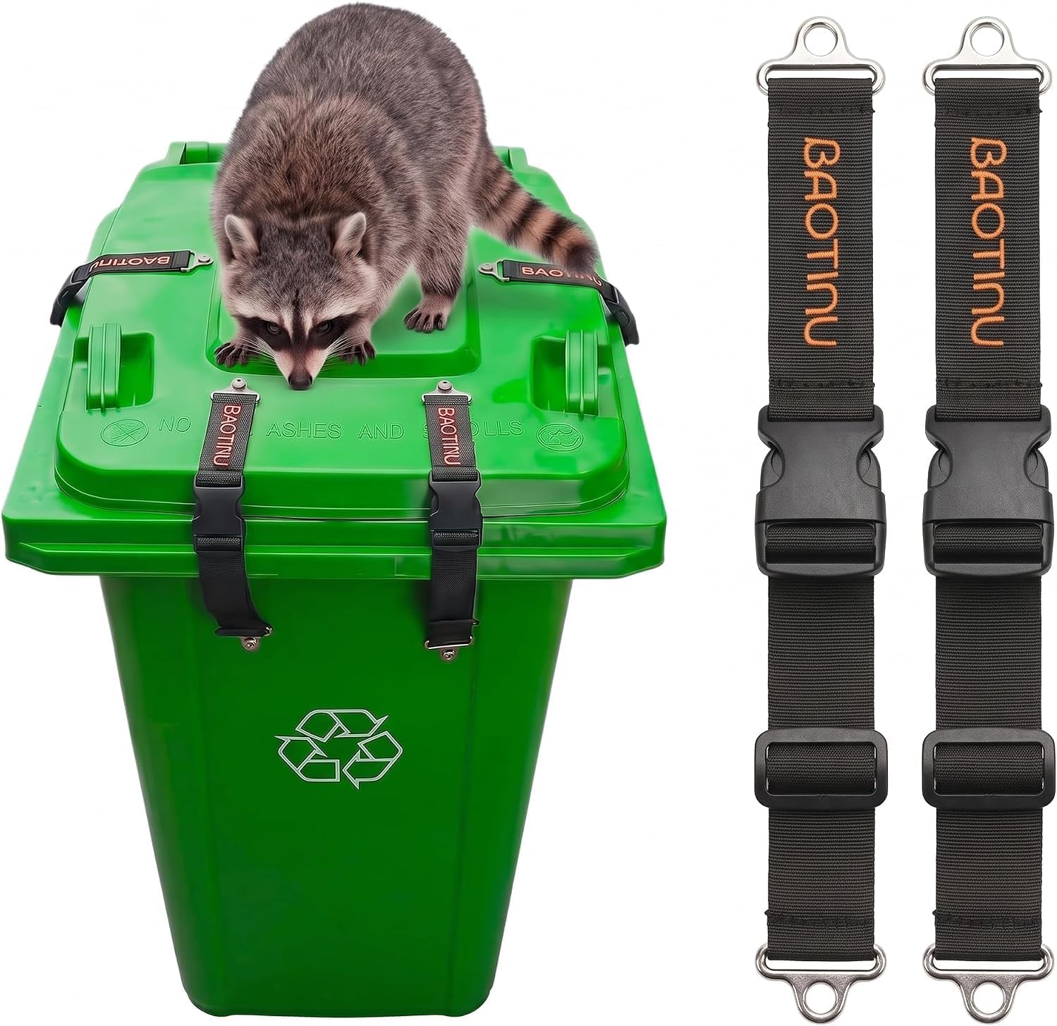 Trash Can Lock for Animals, Raccoon Proof Garbage Can Lid Lock