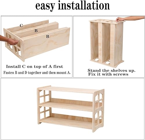 Miniatura 5 de Montessori Estantería de juguetes para niños, organizador de almacenamiento para juguetes, estantes de libros para habitación de niños, resistente y