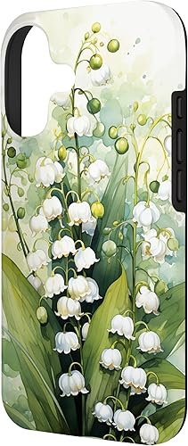 Vista 89 de Funda de fondo para iPhone 13 Pro Beautiful Lily of the Valley Watercolor