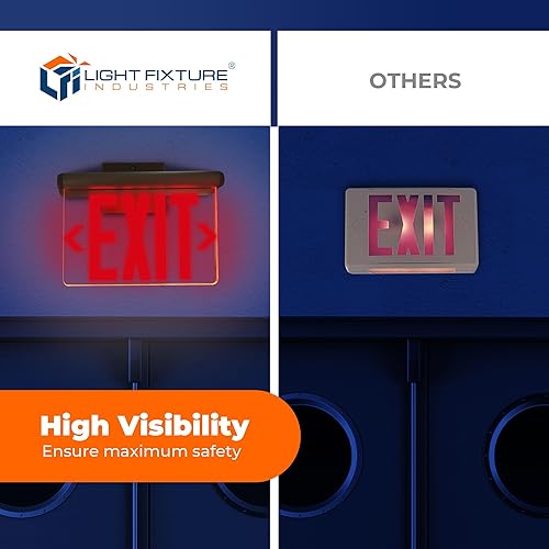 Miniatura 5 de LFI Lights  Letrero de salida rojo iluminado en el borde  Carcasa de aluminio cepillado de diseño moderno  Todos los LED  Panel acrílico