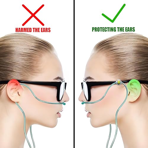 Miniatura 2 de Soporte de tubo de oxígeno para gafas, clips de cánula nasal de oxígeno para protección del oído, cánula de oxígeno nasal para proteger los oídos,