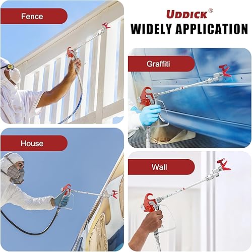 Miniatura 7 de Juego de 16 pistolas pulverizadoras de pintura sin aire con pistola pulverizadora de pintura sin aire de 3600 PSI, 1 protector de boquilla, 5 puntas