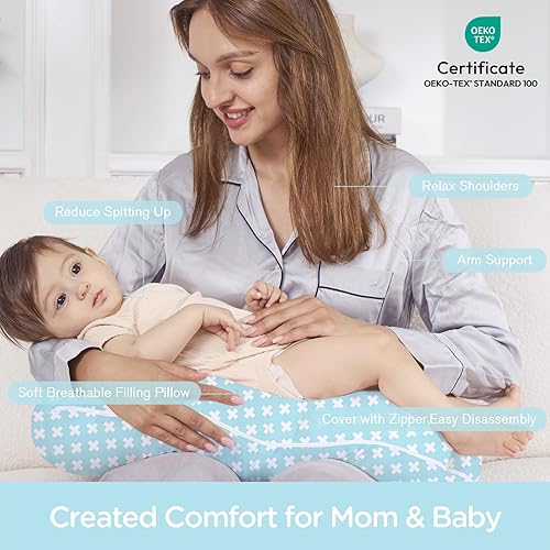 Miniatura 2 de Little Grape Land Fundas de almohada de lactancia para bebé, fundas suaves y extraíbles transpirables para almohadas de lactancia, paquete de 2