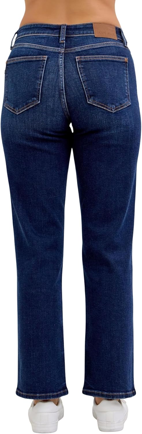 Judy Blue Classic Dark Wash Mid Rise Straight - Short Inseam 30" - Image 9
