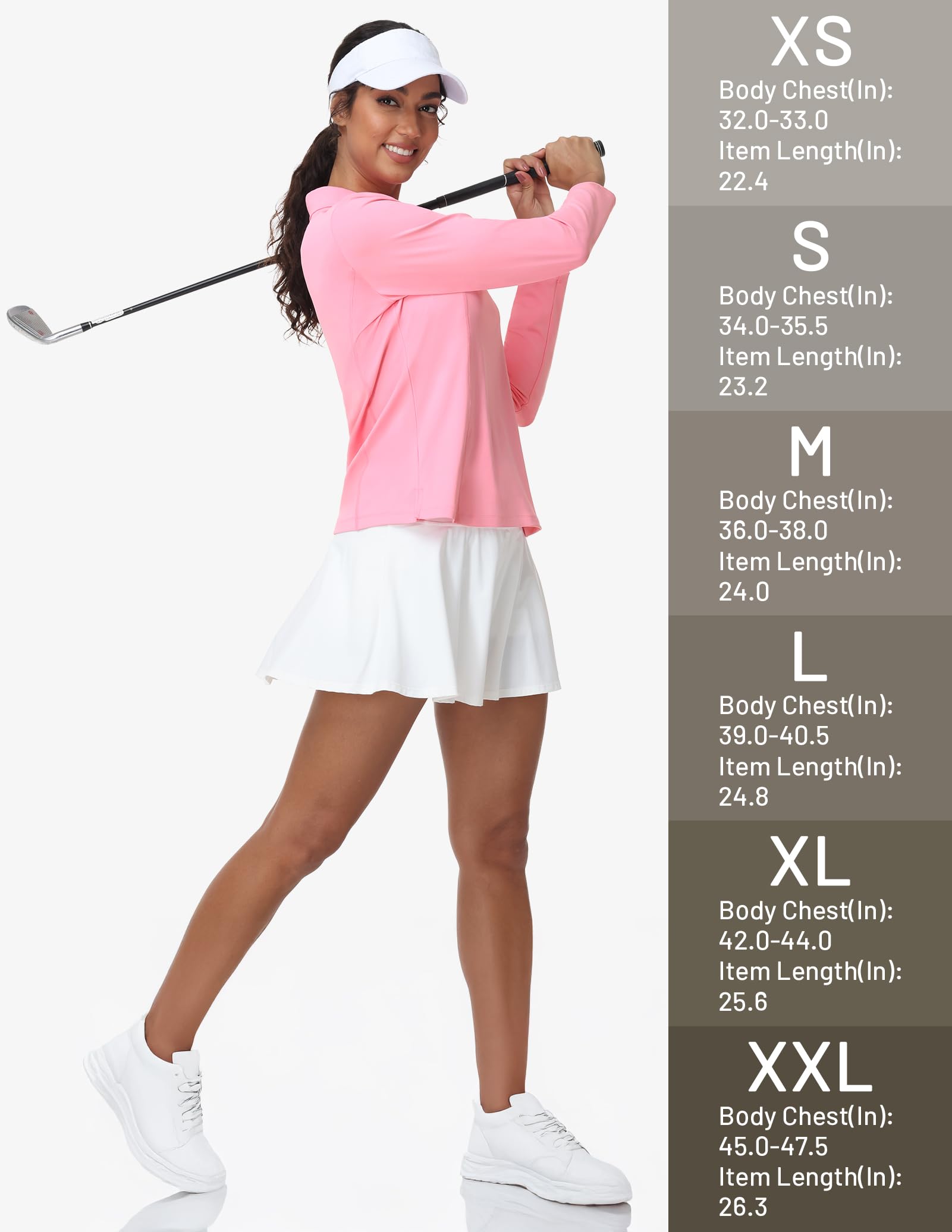 MIER Polo à manches longues pour femme - Séchage rapide - Col - Pour le travail de tennis athlétique - Protection solaire UPF 50+