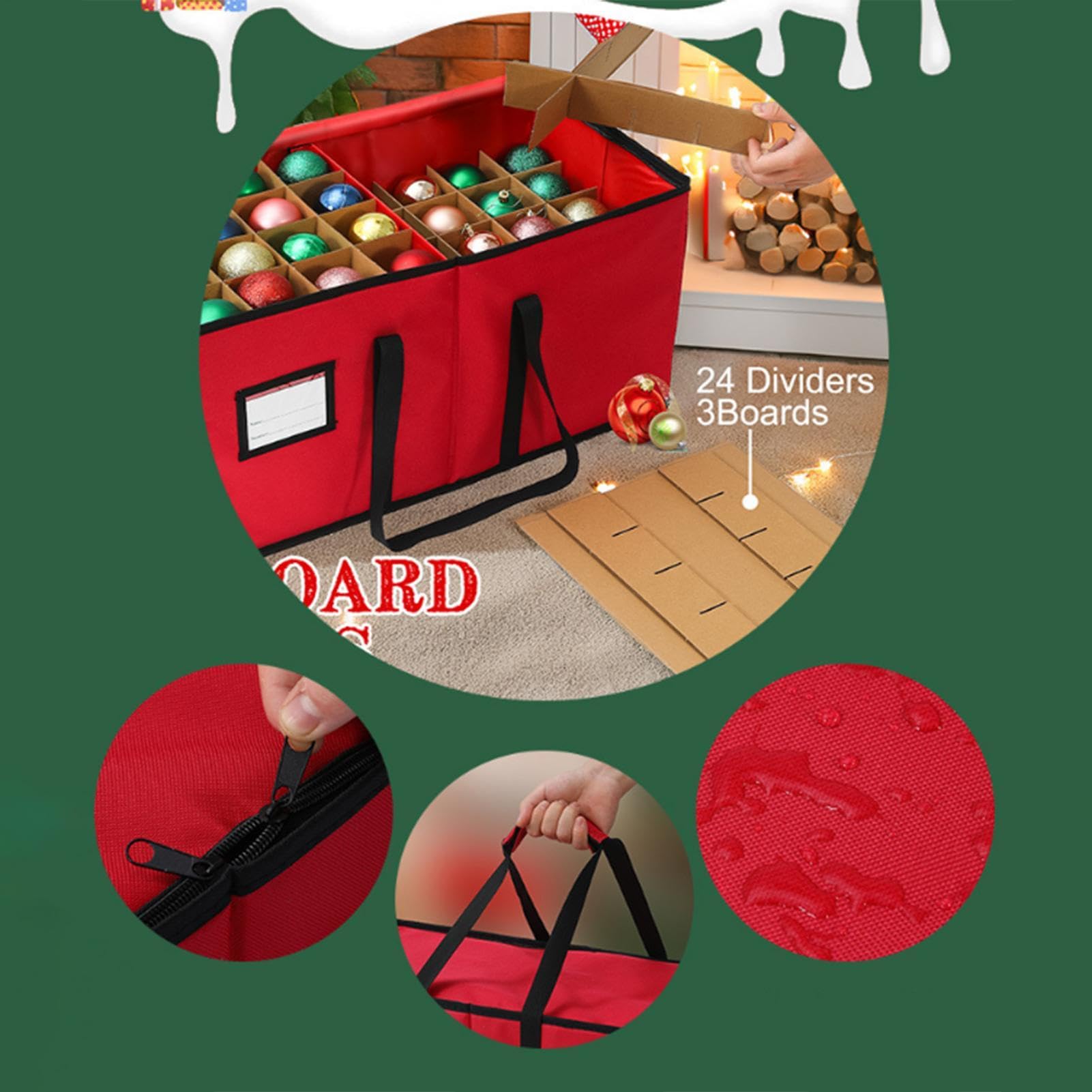 Scatola Organizzatrice di Decorazioni Organizzatore Grande Regolabile E | Contenitori di Archiviazione Natalizi Per Palline Statuine Vetro San Compleanni Casa Capodanno Occasioni
