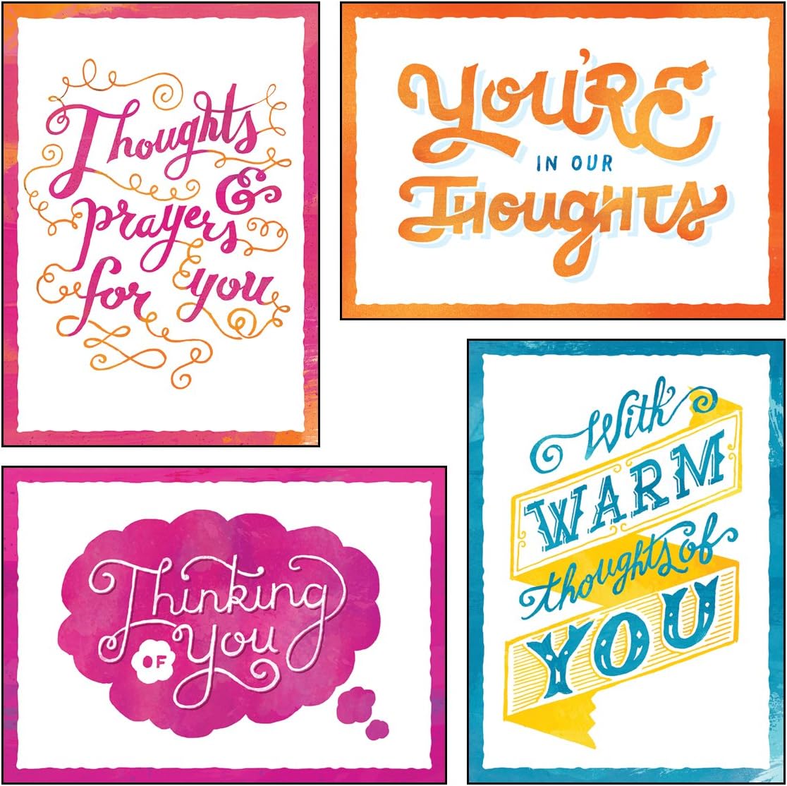 12 Boxed Thinking of You Greeting Cards - Thoughts of You - KJV Scripture Included in Each Card! Bulk Thinking of You Cards & 12 Envelopes Boxed Cards