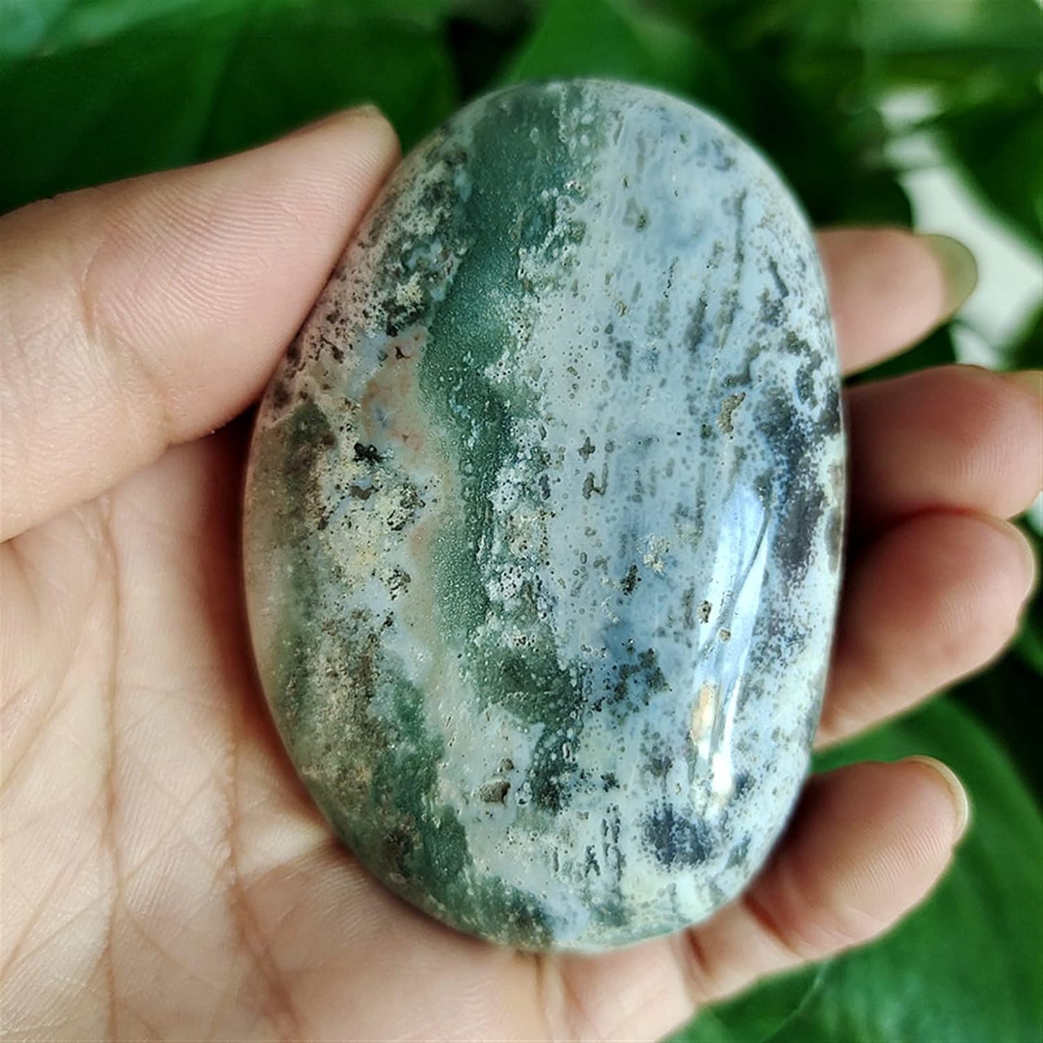 天然水晶の原石 天然クリスタルラフナチュラルマリンジャスパーパームクリスタル装飾コレクションとクリスタル家の装飾 (Color :