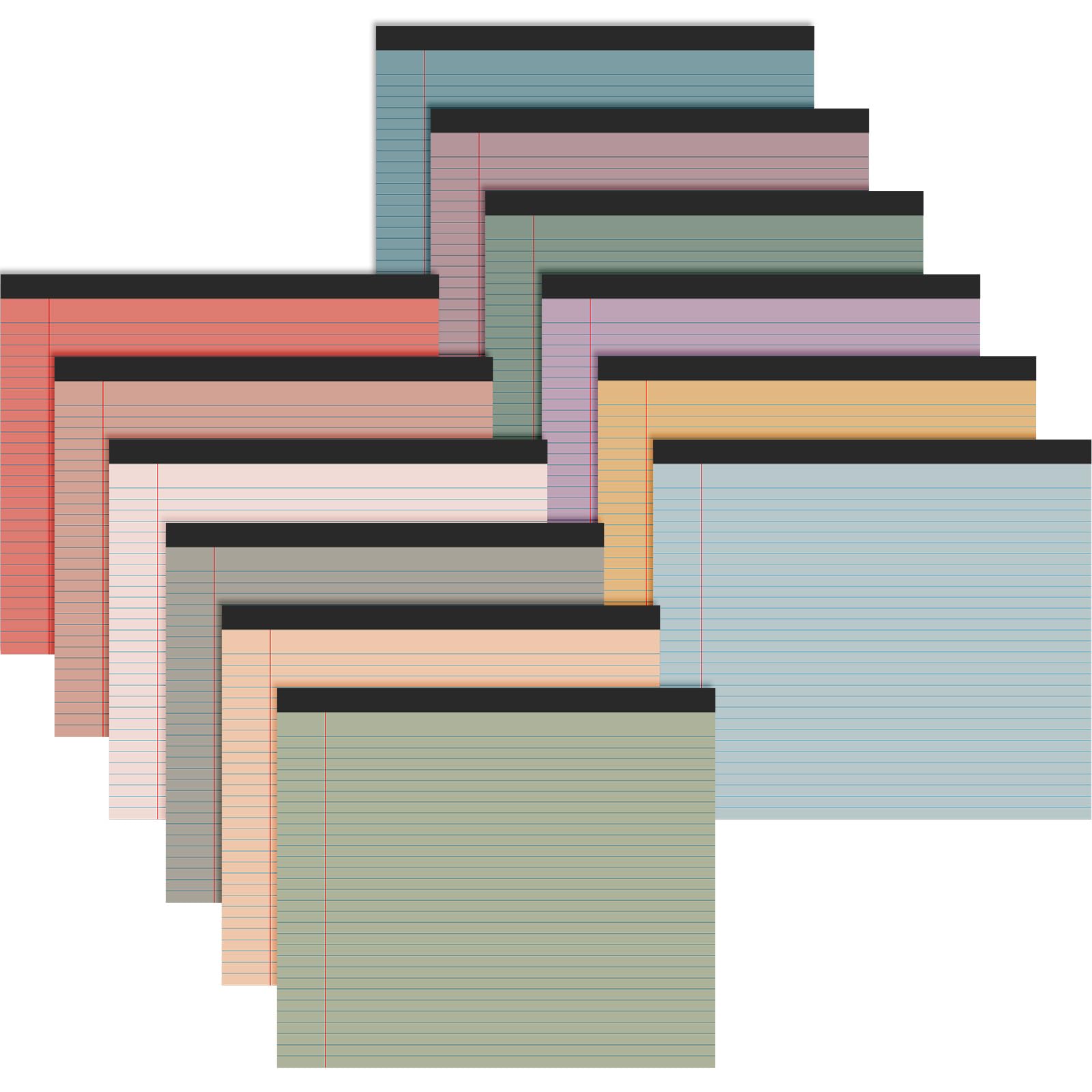 Lincia 12 Pcs 11 x 9 5 Legal Pads College Ruled Notepad Landscape Notebook Horizontal Lined Notebook 80