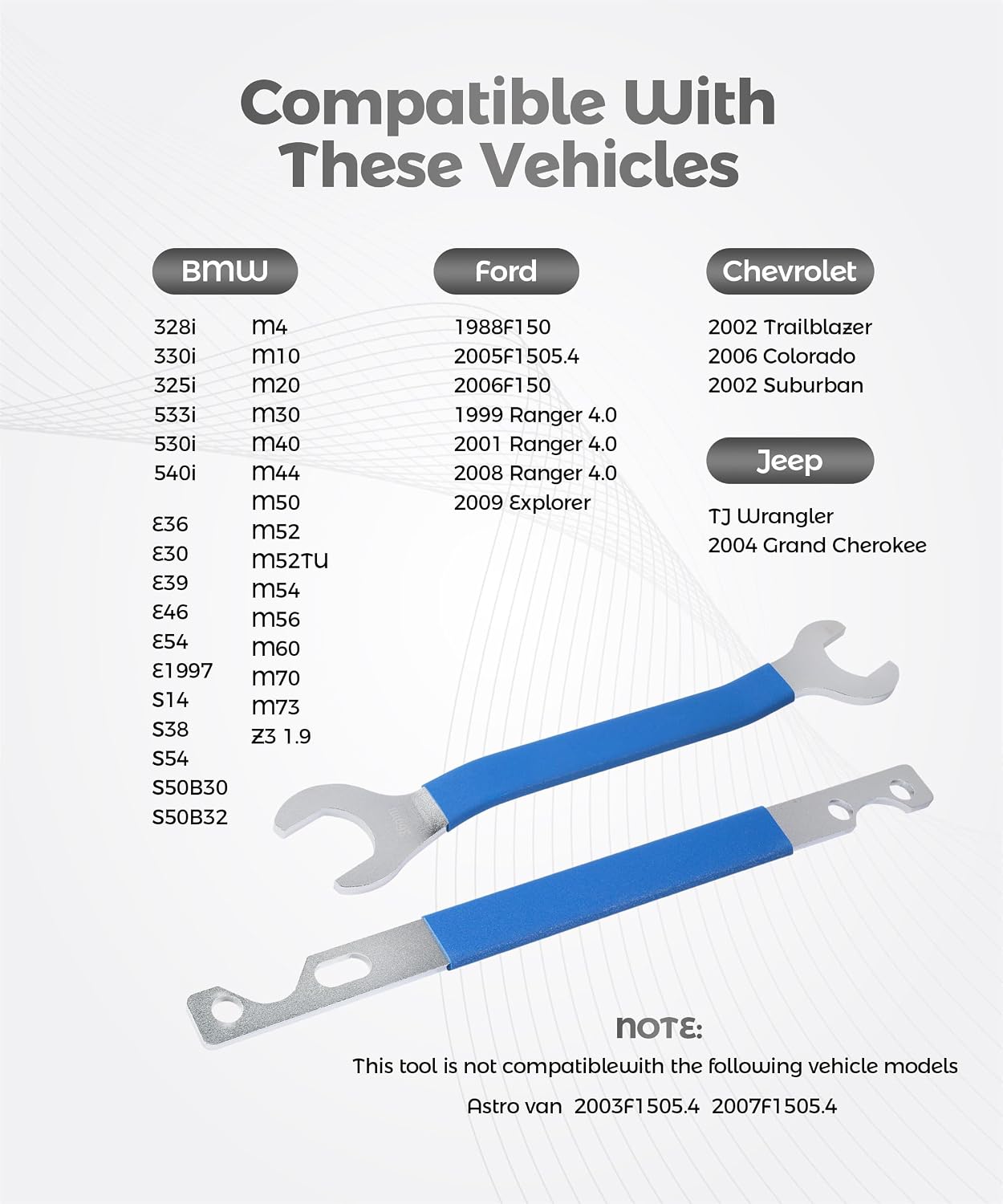 2PCS Fan Clutch Removal Tool,Car Accessories,32mm 36mm Fan Clutch Wrench Set,Water Pump Pulley Holder Removal Tool,Compatible with E30 E36 E39 E46 E54 E1997 328i 330i 533 530i 540i