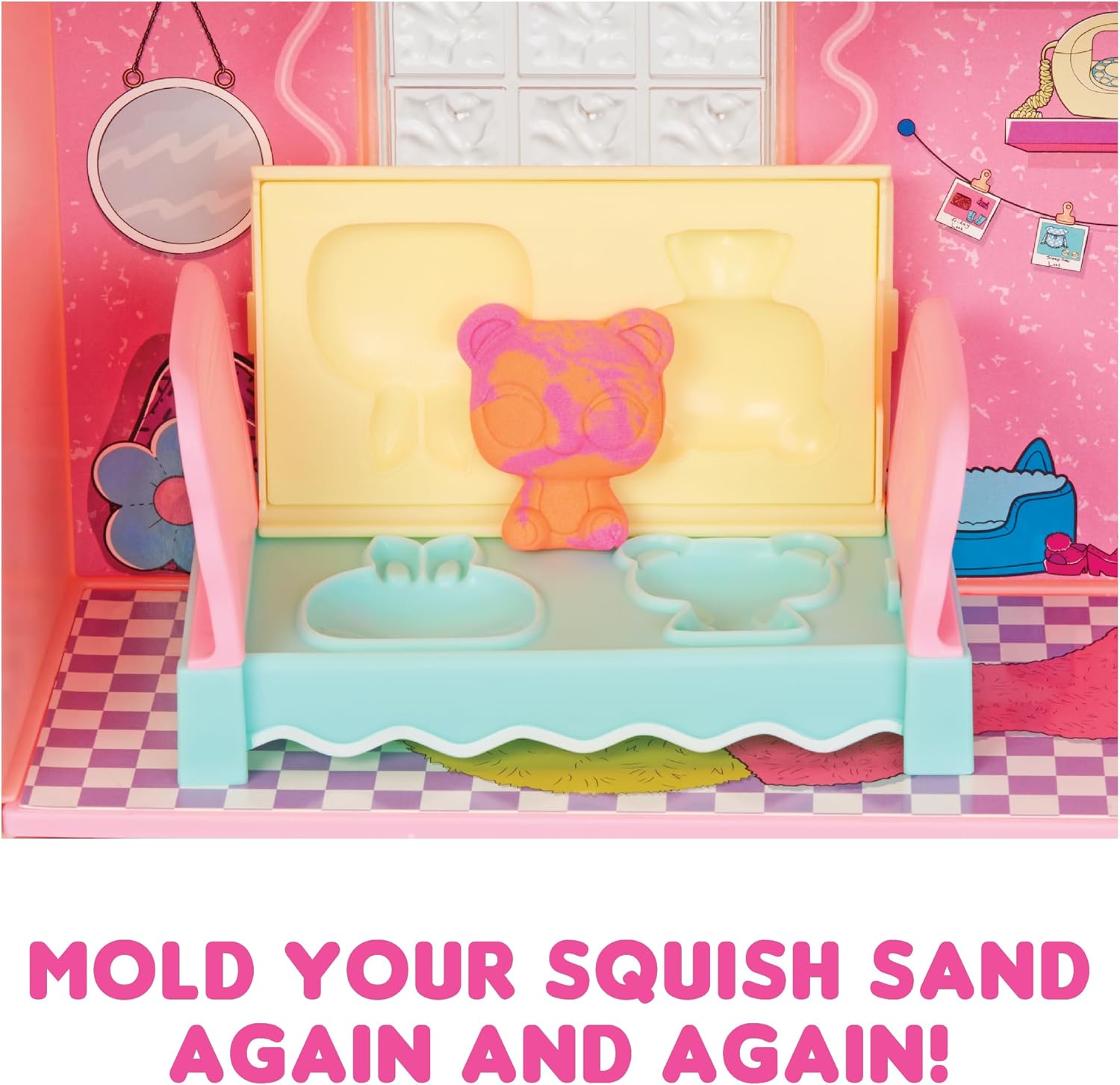 L.O.L. Surprise! Squish Sand Magic House with Tot- Playset with Collectible Doll, Squish Sand, Surprises, Accessories, Girls Gift Age 4+