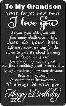 TANWIH Grandson Birthday Cards, Happy Birthday Grandson, Inspirational Gift for Granson Birthday