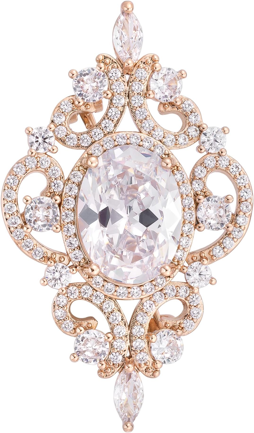 Wedding Formal Accessory Cubic Zirconia Brooch Pendant Pin