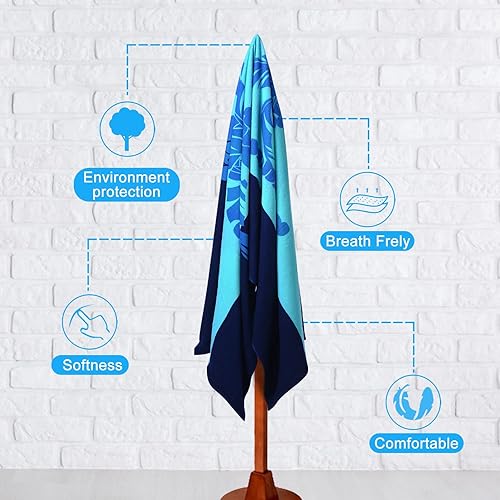 Miniatura 3 de Juego de 2 toallas de playa de gran tamaño, 36 x 70 pulgadas, XL, extra grandes, suaves, para piscina, natación, viajes, manta para adultos,