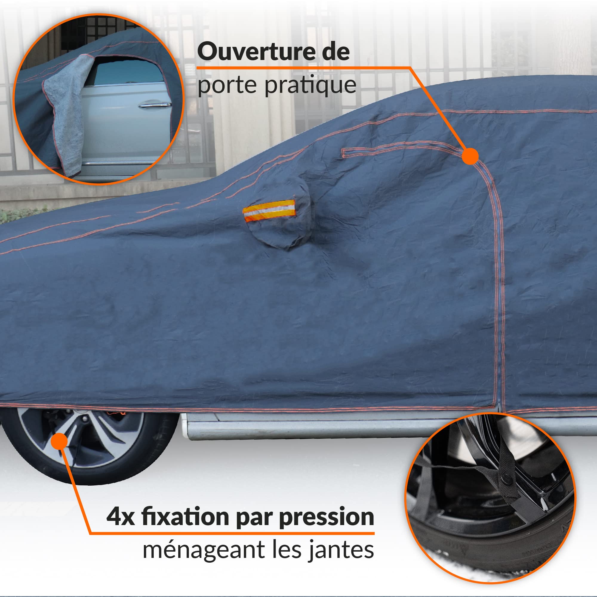 Upgrade4cars Bache de Protection Voiture Exterieur | Housse SUV Universelle pour Été et Hiver | Bâche Extérieur (483 * 196 * 145 cm)