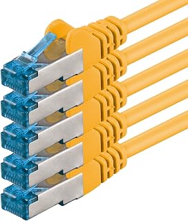 1aTTack – 7,5 m – Cat6 Cat6a Lan RJ45 8P8C 10Gbps żółty – 5 sztuk