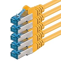 1aTTack.de 3m - giallo - 5 pezzi - Rete Cavi Cat6a S-FTP CAT 6a doppia schermatura