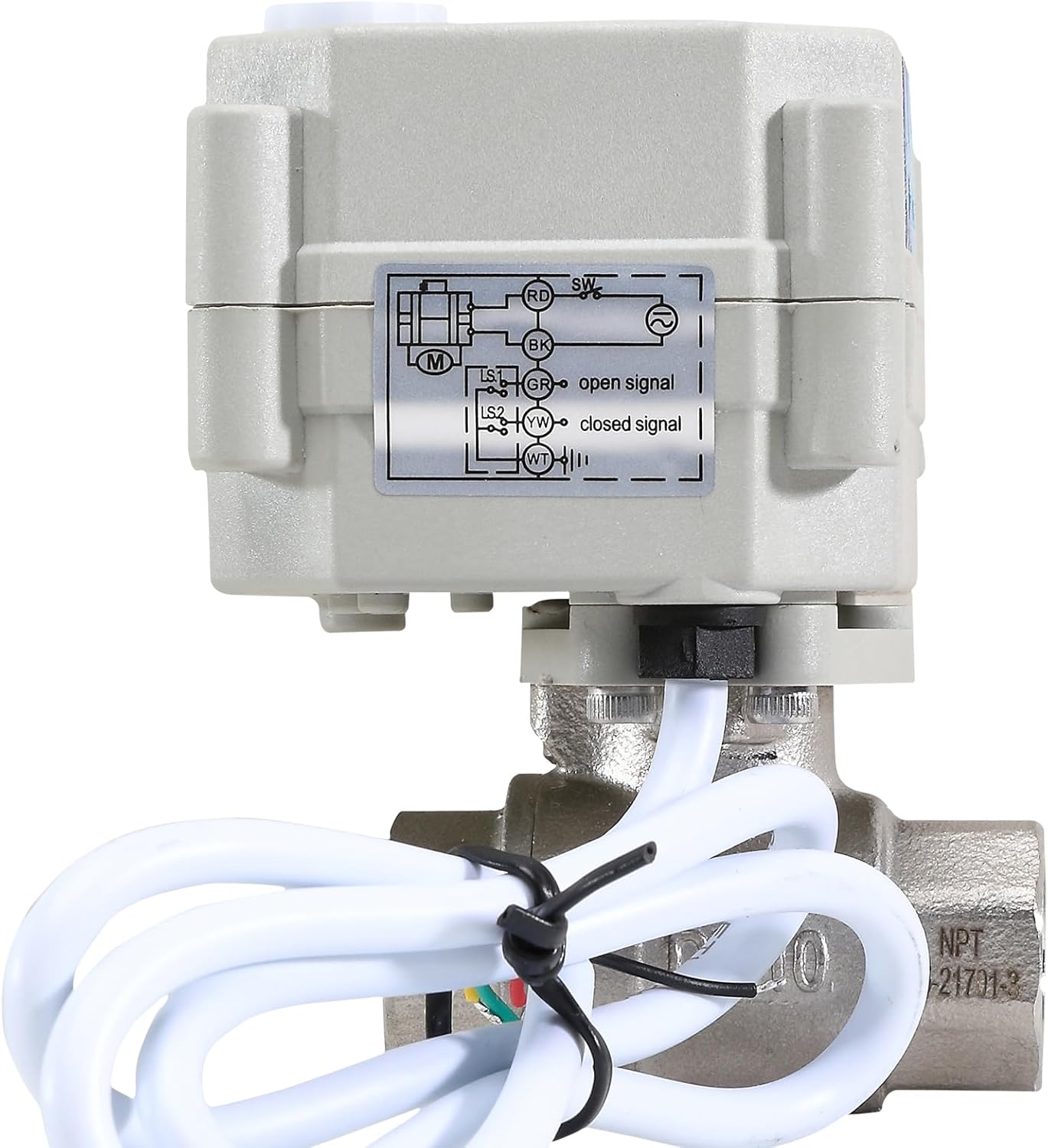 3/8" DN10 2 Way 9-24VAC/DC Stainless Steel 304 NPT Normally Closed Electrical Position Feedback On/Off Motorized Ball Valve