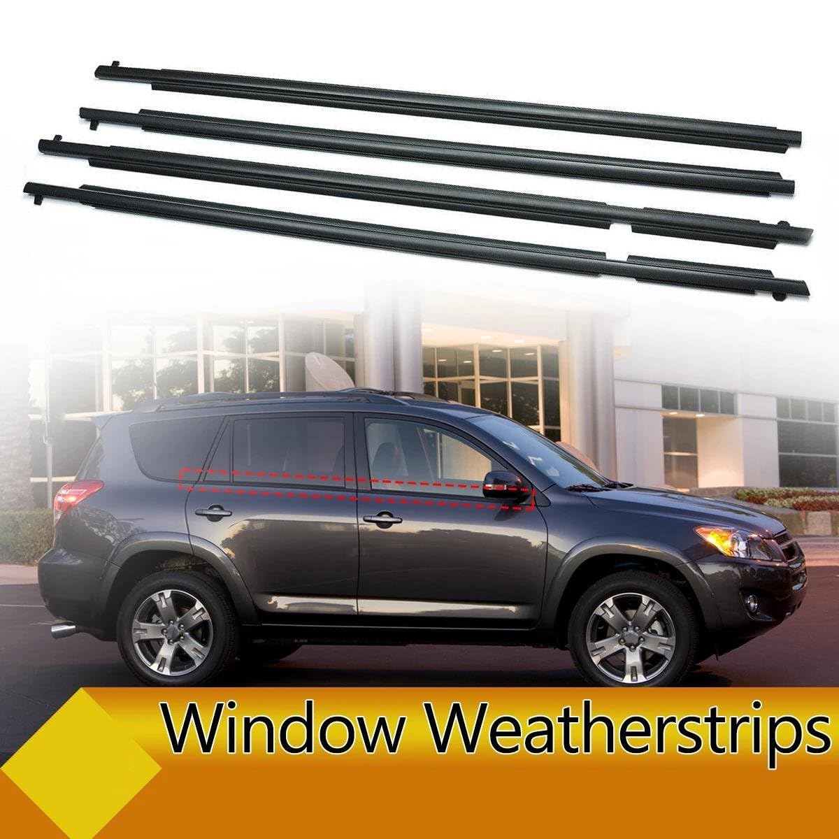 Striscia Tenuta Portiera 4 Pezzi Guarnizione In Gomma Finestrini Esterni Auto Striscia Tenuta Impermeabile Modanatura Cintura Per Toyota Per Rav4 US 2006-2012 Guarnizioni