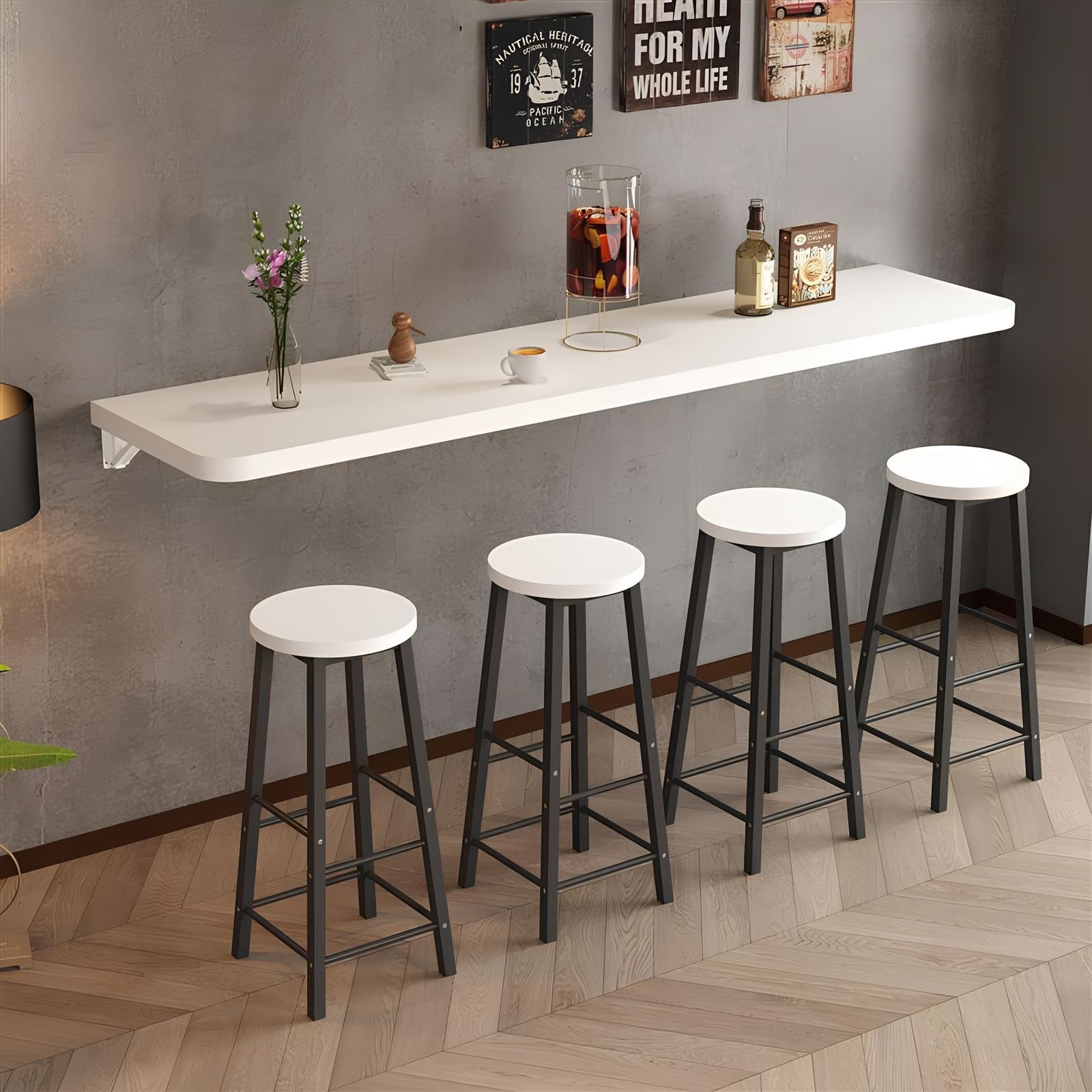 Table pliante flottante pour buanderie design bois scandinave