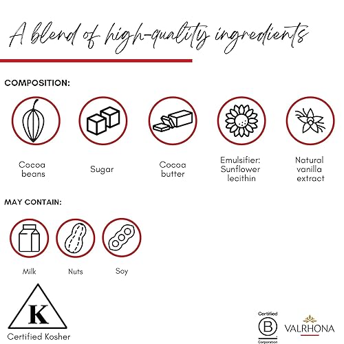 Miniatura 4 de Valrhona Discos de chocolate negro para hornear francés prémium (cinco). Guanaja clásico 70% de cacao. Fácil de derretir. Fácil de picar. Intenso y