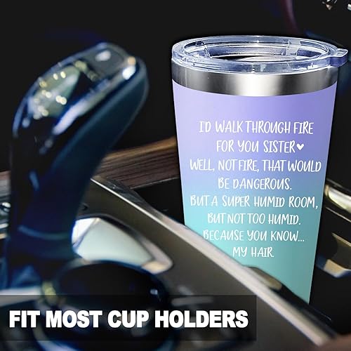 Miniatura 8 de Fufendio Regalos para hermanas de hermanas  Regalos de cumpleaños para hermanas  Regalos del día de la madre para hermana  I'd Walk Through Fire for