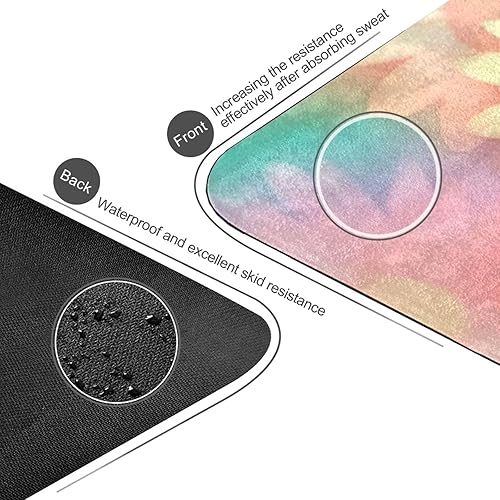 Miniatura 3 de Wassud Colorful Daisies (2) esterillas de yoga para mujeres y hombres de 71 x 26 pulgadas, alfombrilla plegable antideslizante para pilates,