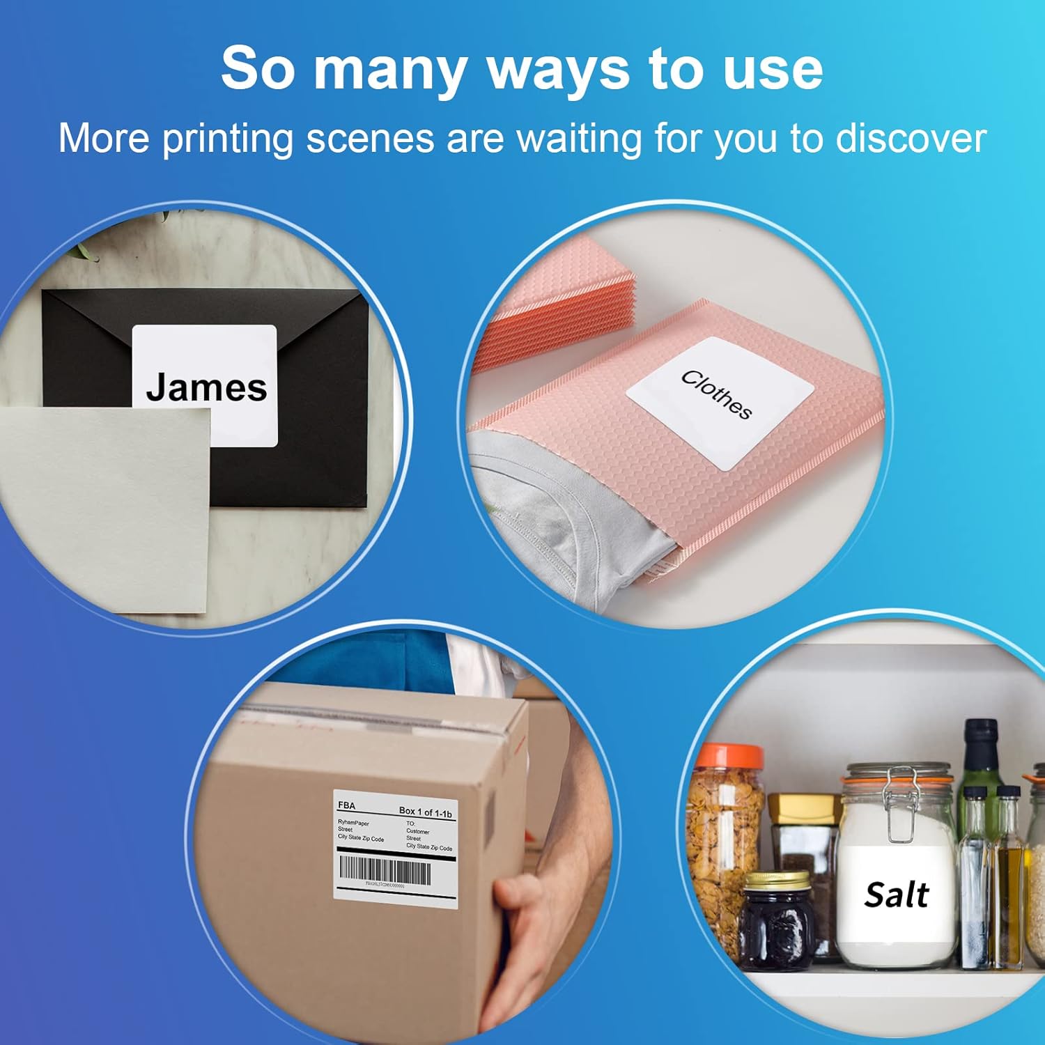 (8164/5164) 6 Up Shipping Address Labels, 3.33" X 4" FBA SKU Barcode Label for Inkjet/Laser Printer (500 Sheet -3000 Labels)