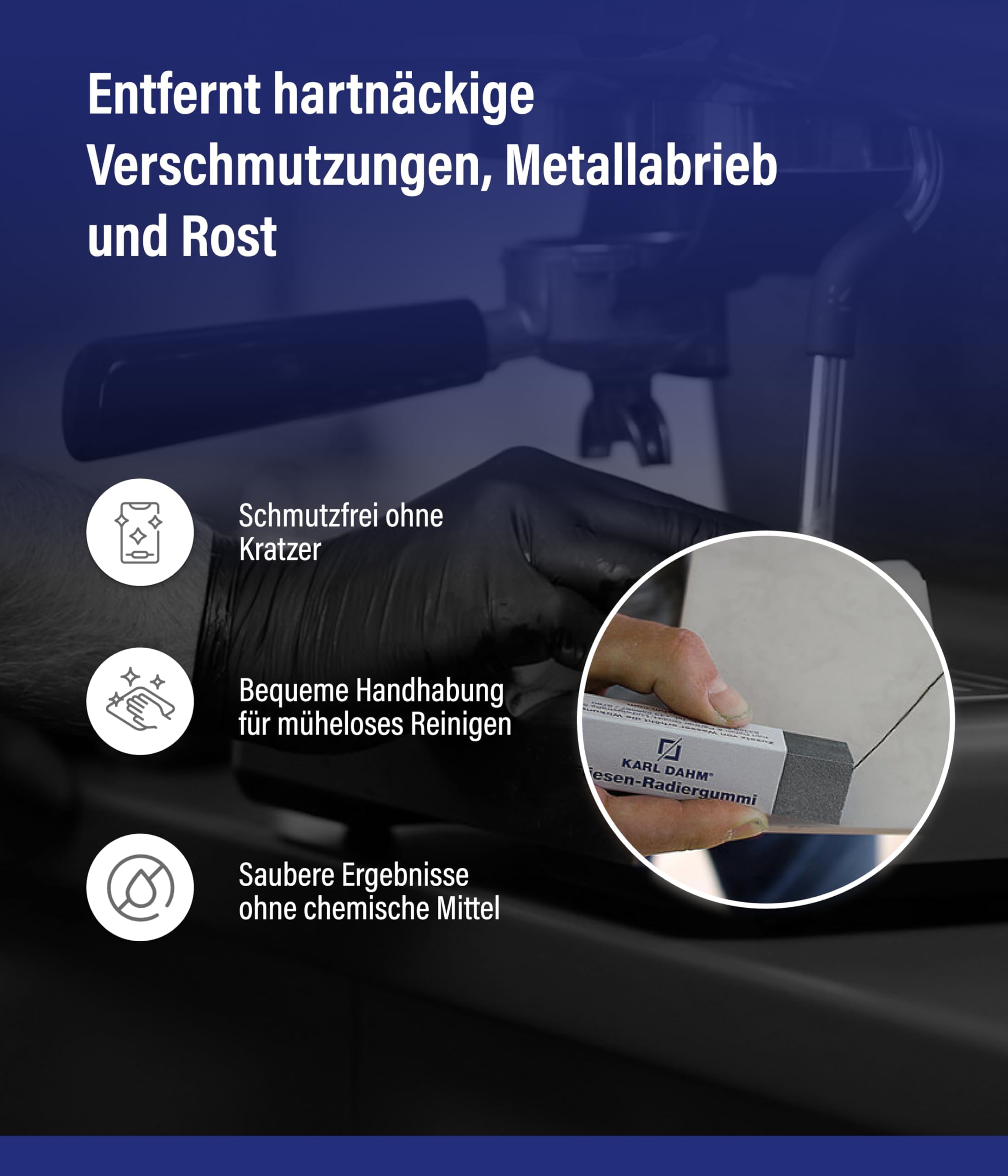 Karl Dahm Fliesenradierer Schmutzentferner für Fliesen Fugen Naturstein Sanitärkeramik 11255