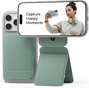 MOFT Phone Tripod Stand, Portable Selfie Stick for iPhone, Mulit-Angle | Pocket Size | Strong Magnets l MOVAS Leather | Magsafe Compatible | Easy to Charge | Stylish |For Content Creators