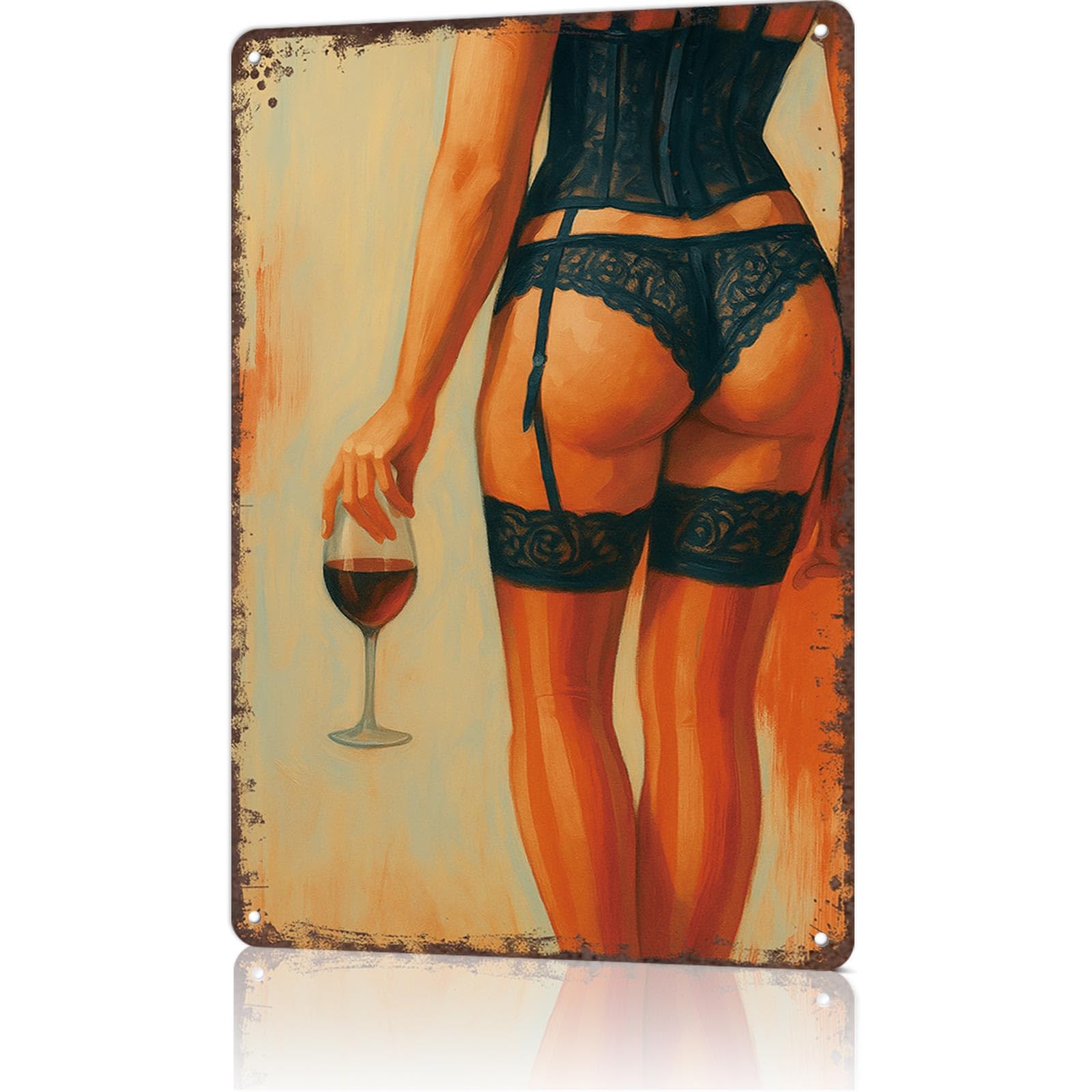 Funny Vintage Signs Posters Vintage Lingerie Wall Art for Bedroom Man Cave Garage Office Bar Decor 8X12inch