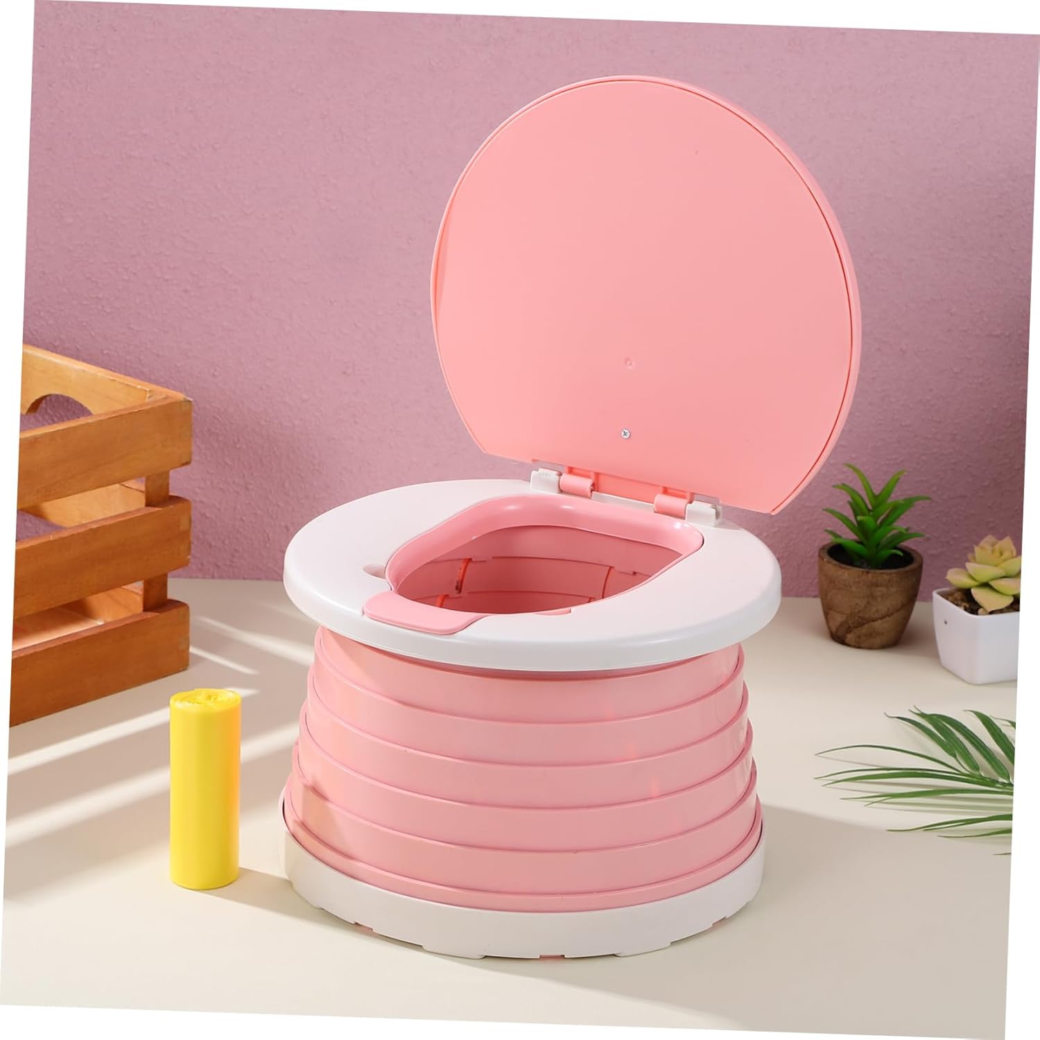 1 Set Foldable Potty Seat for Portable Toilet Training Seat with Backrest for Travel Camping Home Use Sturdy Construction Friendly Design Versatile Comfortable