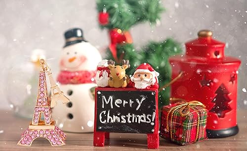 Miniatura 3 de FLYAB Adornos de Navidad de la Torre Eiffel 2023, adornos de metal para árbol de Navidad, decoración de París, adornos de París para árbol de