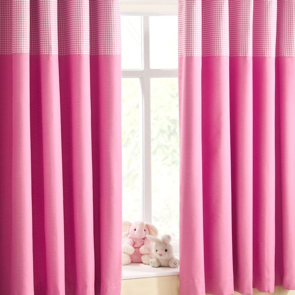 Enhanced Living Curtain Panel (Set of 2) Colour Pink, Size 117cm W x