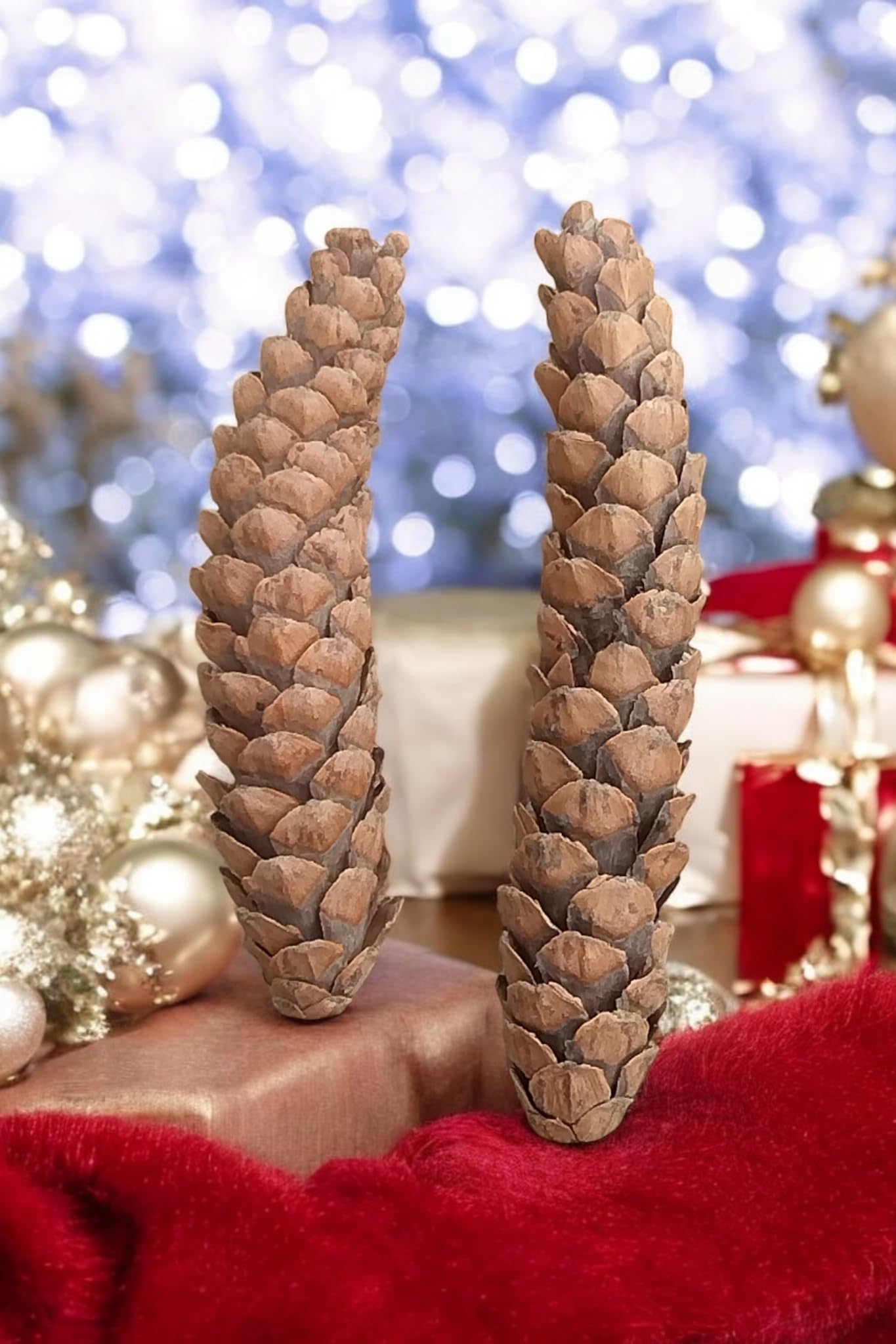 12inch Natural Dried Pine Cone , Dried Flower for Christmas Ornament Decoration | Original Pine Cone Set for Festive Decor, Crafts, and Seasonal Decor for Gift Crafting Pack of 2 Piece-image-0