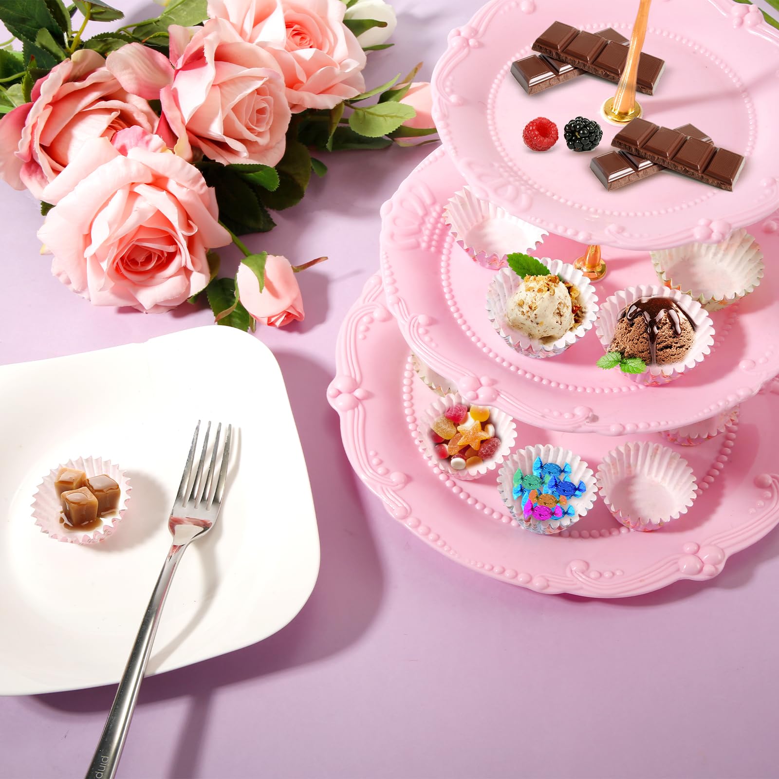 600 Pirottini Per Cupcake A Forma Di Fiore - Carta Alimentare Colorata - Per Compleanni, Matrimoni E Feste - Colori Assortiti