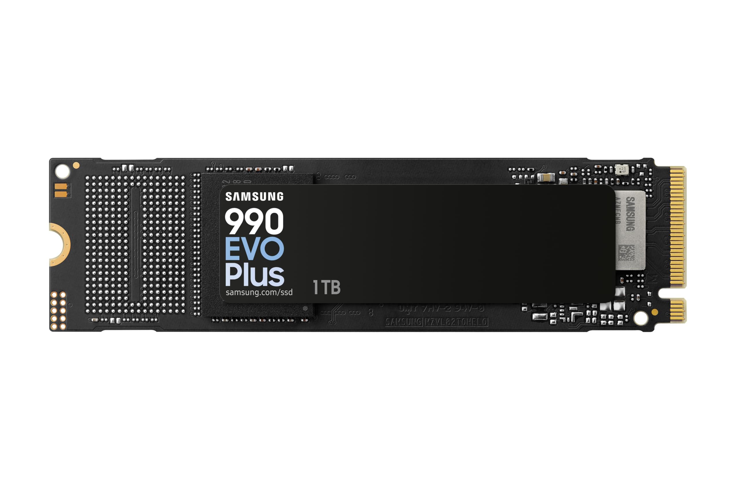Samsung 990 EVO Plus NVMe M.2 SSD 1 TB, PCIe 4.0 x4 / PCIe 5.0 x2, NVMe 2.0 (2280), 7.150 MB/s Lesen, 6.300 MB/s Schreiben, Interne SSD für Gaming und Grafikbearbeitung, MZ-V9S1T0BW