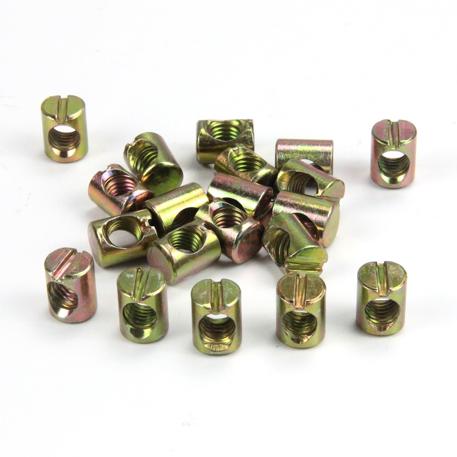 20 PCS M6 Slotted Cross Dowel Nut Barrel Kit M6x13mm Furniture Bed