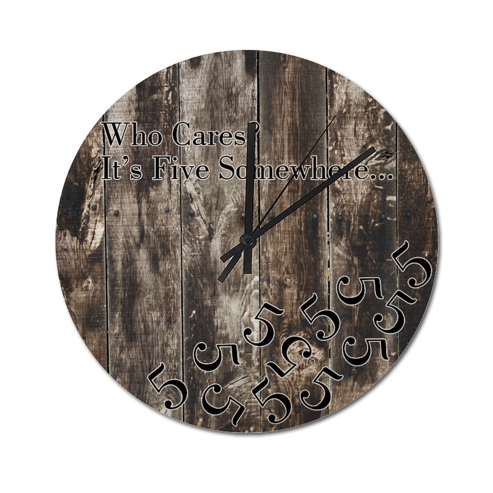 Horloge murale vintage en bois rustique 38,1 cm pour salon