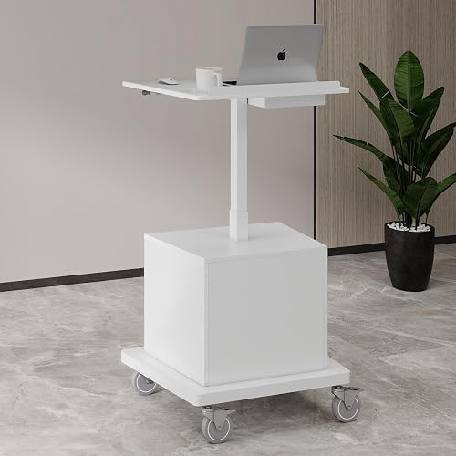 Natwind Mobile Workstation,Teachers Podium with Drawer & Open Cabinet