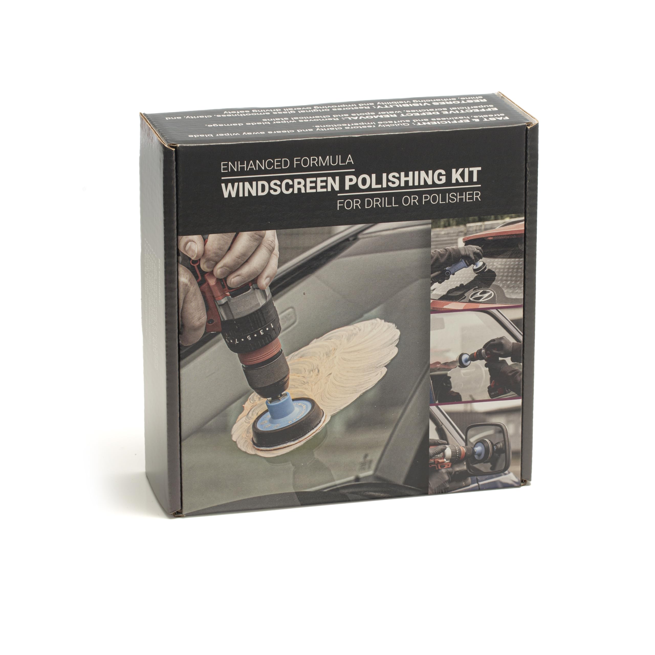 GLASS POLISH Kit fai da te per la lucidatura dei vetri dell'auto, 75 mm, per rimuovere danni alle spazzole del tergicristallo, graffi sottili, nebbiosi e macchie d'acqua, ripristina la trasparenza e