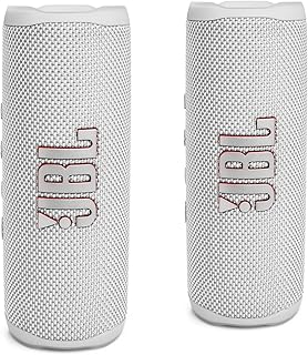 JBL FLIP 6 - Altavoz Bluetooth portátil impermeable (2 unidades), color blanco