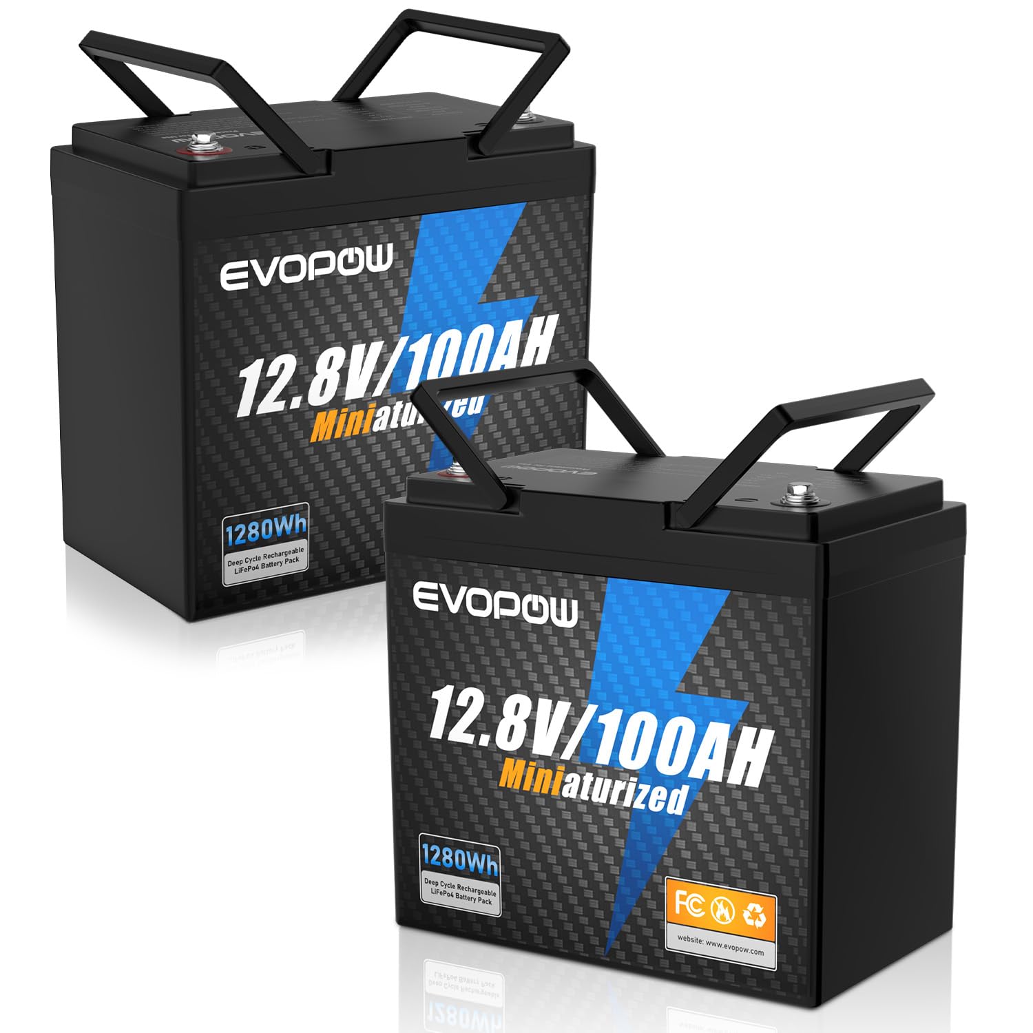 Amazon.co.jp: EVOPOW 12.8V 100Ah リン酸鉄リチウムイオンバッテリー 