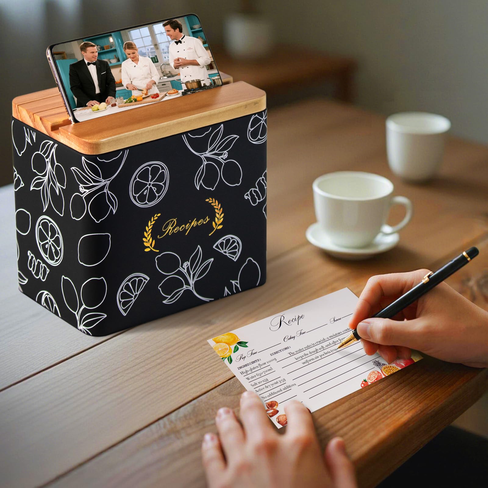 Recipe Box with Cards & Dividers - Wedding Gift -4 Recipe Box with Cards & Dividers - Wedding Gift -4