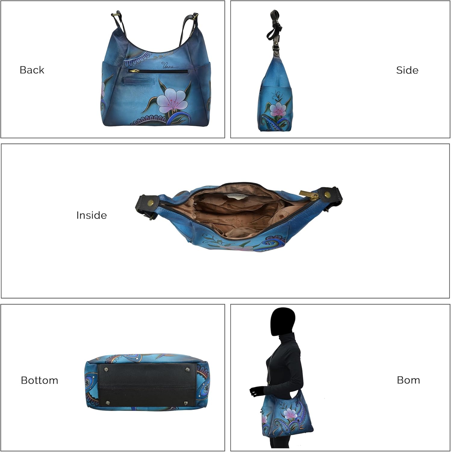 Anna By Anuschka Handpainted Large Multi Pocket Hobo - Image 4