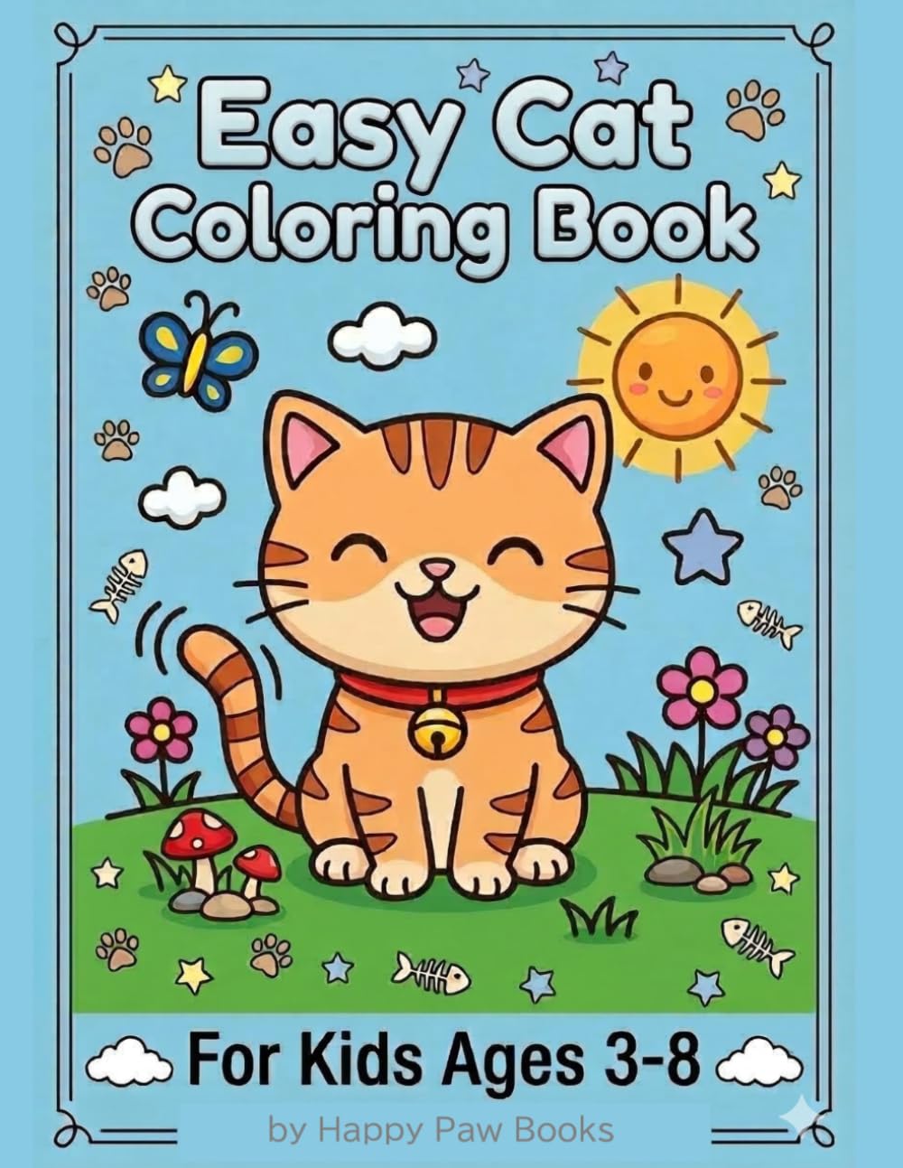 Easy Cat Coloring Book for Kids Ages 3–8: Simple and Fun Designs for Beginners
