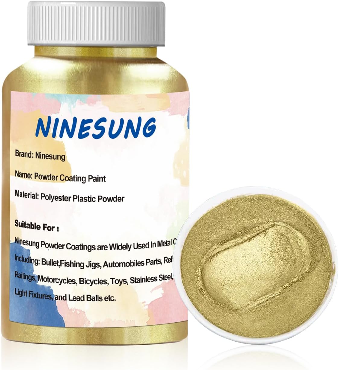 ninesung Gold Color Powder Coating Paint, Powder Coating Powder for