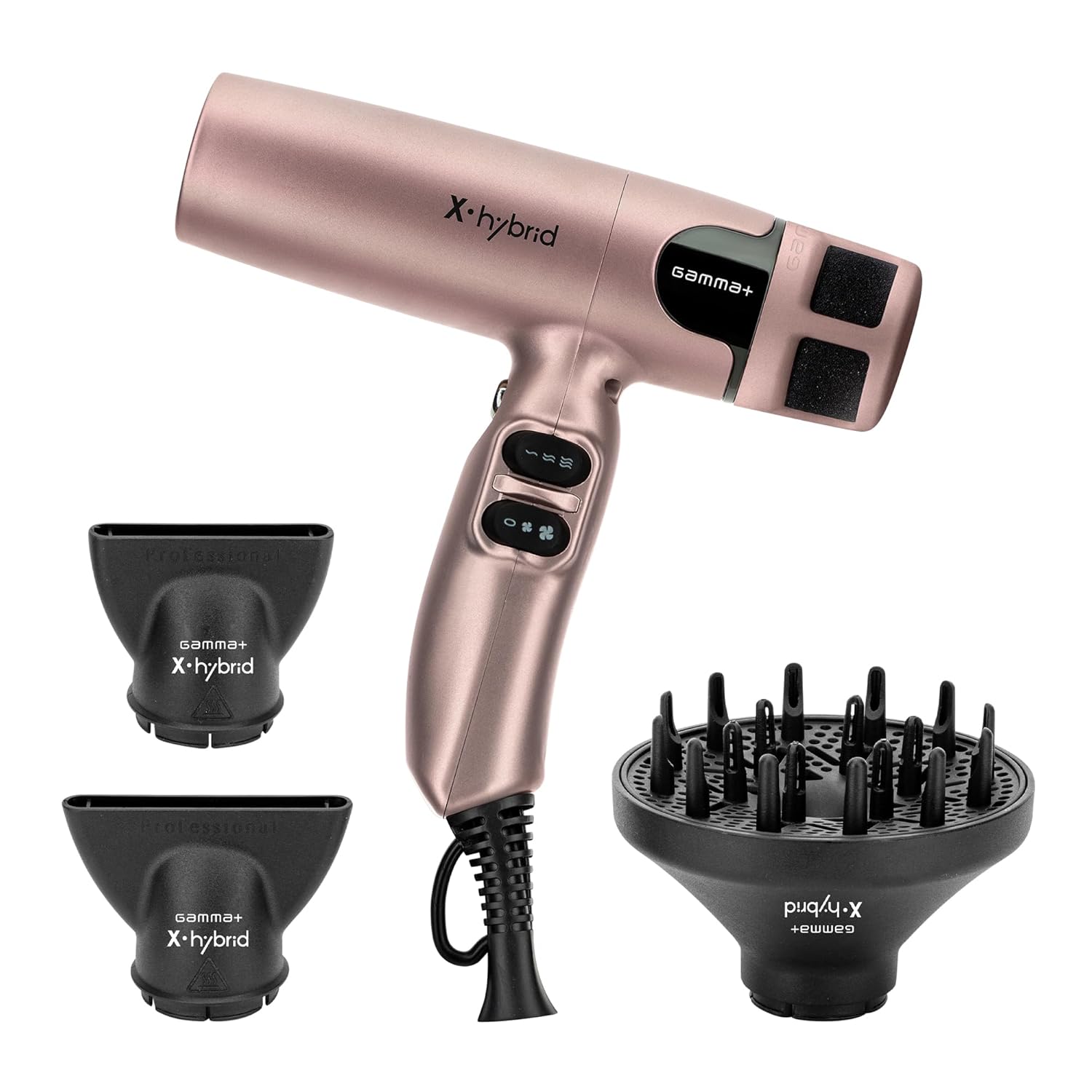 GAMMA+ Hybrid Professional Hair Dryer Lightweight, Ionic Technology, Low Noise with 2 Nozzles and Diffuser - Image 6